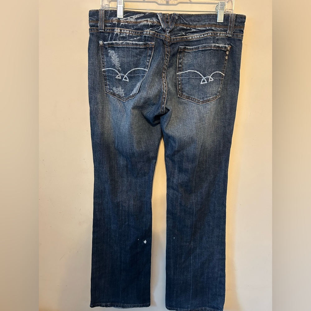 Miss Me Jeans Women Size 31 Medium Blue Wash Bootcut Danielle Low Rise Distress - Picture 3 of 12